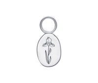 Iris Birth Flower Silver Charms CH-336